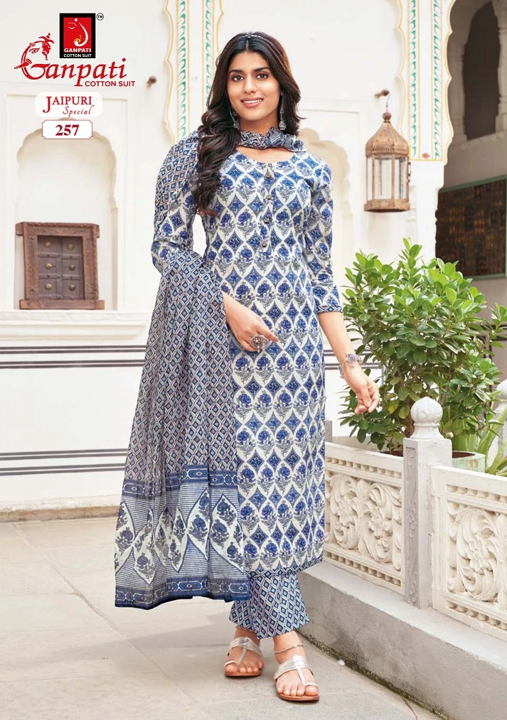Ganpati Jaipuri Special Vol 11 Cotton Wholesale Salwar Suit Catalog — Wholesale Salwar Suits, Ganpati wholesale from Surat - Gallery Image 9